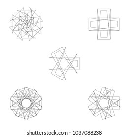 Holiday patterns of stars of snowflakes and flowers for gifts geometric pentagram