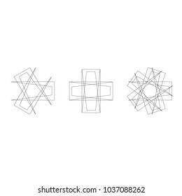 Holiday patterns of stars of snowflakes and flowers for gifts geometric pentagram