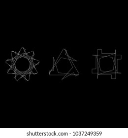 Holiday patterns of stars of snowflakes and flowers for gifts geometric pentagram