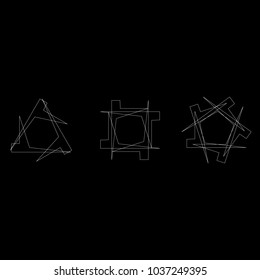 Holiday patterns of stars of snowflakes and flowers for gifts geometric pentagram