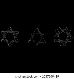 Holiday patterns of stars of snowflakes and flowers for gifts geometric pentagram