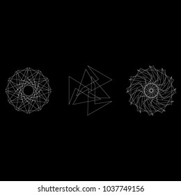 Holiday patterns of stars of snowflakes and flowers for gifts geometric pentagram