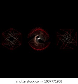 Holiday patterns of stars of snowflakes and flowers for gifts geometric pentagram