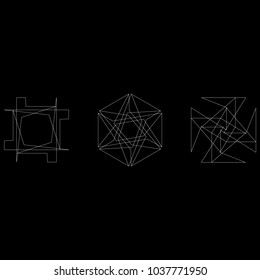 Holiday patterns of stars of snowflakes and flowers for gifts geometric pentagram