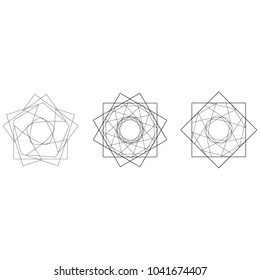 Holiday patterns of stars of snowflakes and flowers for gifts geometric pentagram