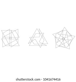 Holiday patterns of stars of snowflakes and flowers for gifts geometric pentagram