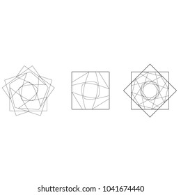 Holiday patterns of stars of snowflakes and flowers for gifts geometric pentagram