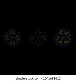 Holiday patterns of stars of snowflakes and flowers for gifts geometric pentagram