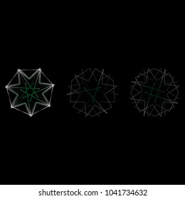 Holiday patterns of stars of snowflakes and flowers for gifts geometric pentagram