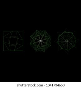 Holiday patterns of stars of snowflakes and flowers for gifts geometric pentagram