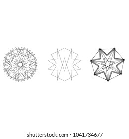 Holiday patterns of stars of snowflakes and flowers for gifts geometric pentagram