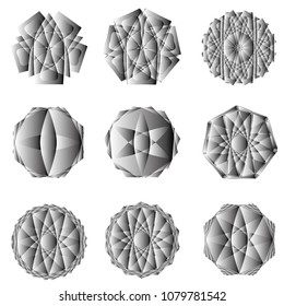 Holiday patterns of stars of snowflakes and flowers for gifts geometric pentagram