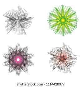 Holiday patterns of stars of snowflakes and flowers for gifts geometric pentagram
