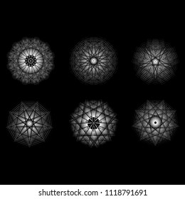 Holiday patterns of stars of snowflakes and flowers for gifts geometric pentagram
