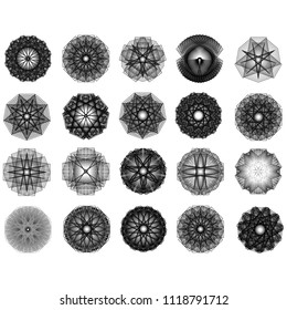 Holiday patterns of stars of snowflakes and flowers for gifts geometric pentagram