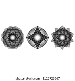 Holiday patterns of stars of snowflakes and flowers for gifts geometric pentagram