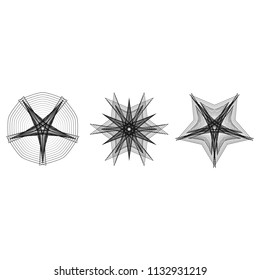 Holiday patterns of stars of snowflakes and flowers for gifts geometric pentagram