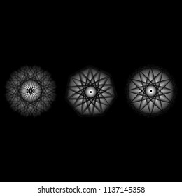 Holiday patterns of stars of snowflakes and flowers for gifts geometric pentagram
