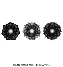 Holiday patterns of stars of snowflakes and flowers for gifts geometric pentagram