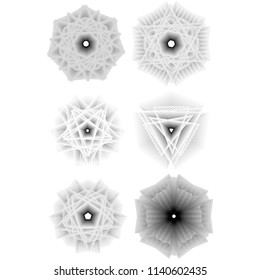 Holiday patterns of stars of snowflakes and flowers for gifts geometric pentagram
