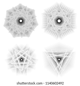 Holiday patterns of stars of snowflakes and flowers for gifts geometric pentagram