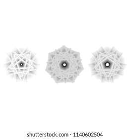Holiday patterns of stars of snowflakes and flowers for gifts geometric pentagram