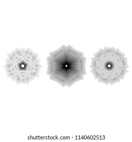 Holiday patterns of stars of snowflakes and flowers for gifts geometric pentagram