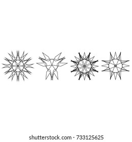 Holiday patterns of stars of snowflakes and flowers for gifts