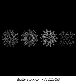 Holiday patterns of stars of snowflakes and flowers for gifts
