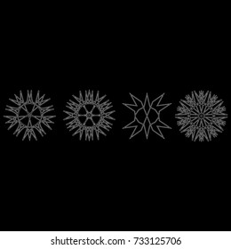 Holiday patterns of stars of snowflakes and flowers for gifts