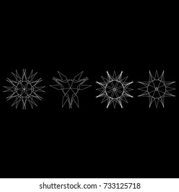 Holiday patterns of stars of snowflakes and flowers for gifts