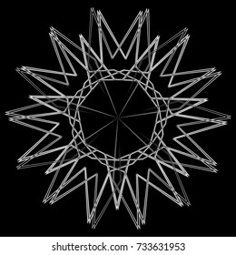 Holiday patterns of stars of snowflakes and flowers for gifts geometric pentagram