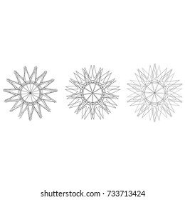 Holiday patterns of stars of snowflakes and flowers for gifts geometric pentagram