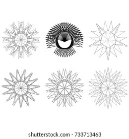 Holiday patterns of stars of snowflakes and flowers for gifts geometric pentagram