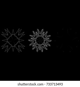 Holiday patterns of stars of snowflakes and flowers for gifts geometric pentagram