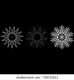 Holiday patterns of stars of snowflakes and flowers for gifts geometric pentagram
