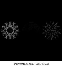 Holiday patterns of stars of snowflakes and flowers for gifts geometric pentagram
