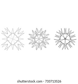 Holiday patterns of stars of snowflakes and flowers for gifts geometric pentagram
