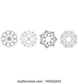 Holiday patterns of stars of snowflakes and flowers for gifts geometric pentagram