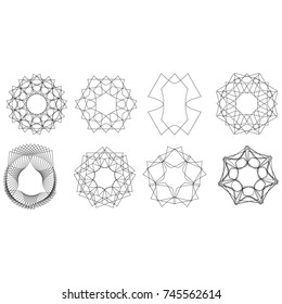 Holiday patterns of stars of snowflakes and flowers for gifts geometric pentagram
