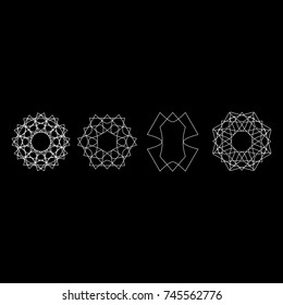 Holiday patterns of stars of snowflakes and flowers for gifts geometric pentagram