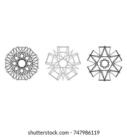 Holiday patterns of stars of snowflakes and flowers for gifts geometric pentagram
