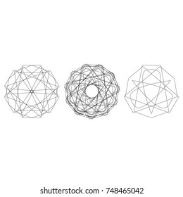 Holiday patterns of stars of snowflakes and flowers for gifts geometric pentagram