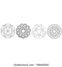 Holiday patterns of stars of snowflakes and flowers for gifts geometric pentagram