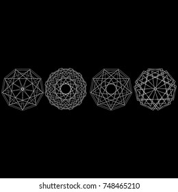 Holiday patterns of stars of snowflakes and flowers for gifts geometric pentagram