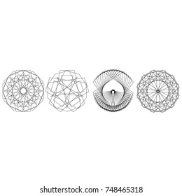Holiday patterns of stars of snowflakes and flowers for gifts geometric pentagram