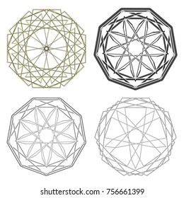Holiday patterns of stars of snowflakes and flowers for gifts geometric pentagram