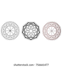 Holiday patterns of stars of snowflakes and flowers for gifts geometric pentagram