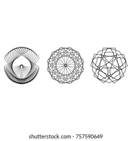 Holiday patterns of stars of snowflakes and flowers for gifts geometric pentagram