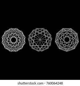 Holiday patterns of stars of snowflakes and flowers for gifts geometric pentagram